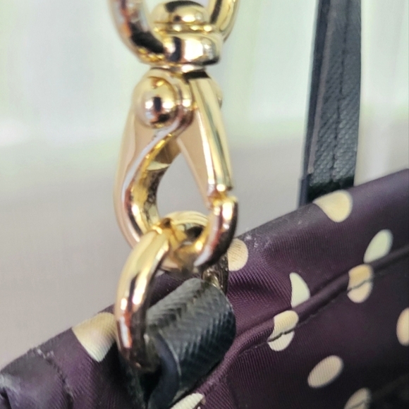 Kate Spade Loden Black Black White PolkaDot Detachable Strap Crossbody Bag - Picture 3 of 10